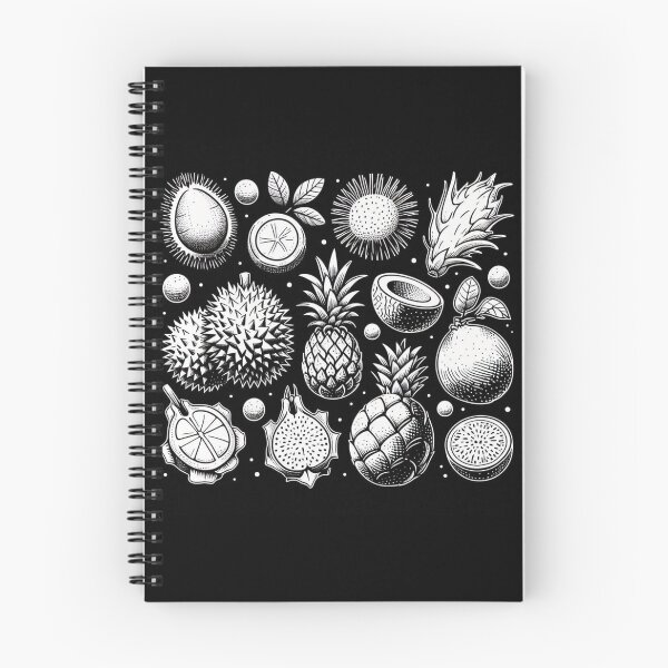 Item preview, AI Art: Tropical Fruit Collection in Black & White Vector Style – Fresh Design for Nature and Plant Lovers designed and sold by knalpot-design.