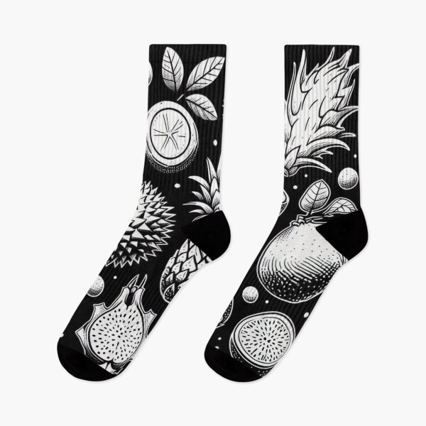 Item preview, AI Art: Tropical Fruit Collection in Black & White Vector Style – Fresh Design for Nature and Plant Lovers designed and sold by knalpot-design.