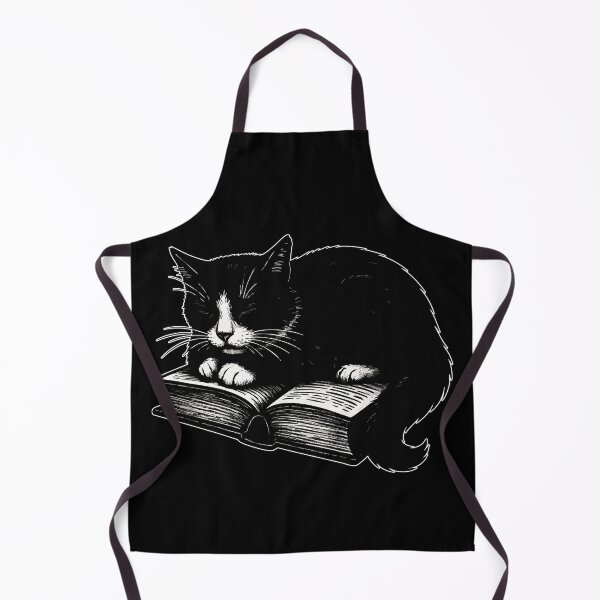 Item preview, Tuxedo Cat Sleeping On Book Goth designed and sold by TomFrontierArt.