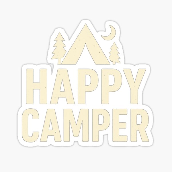 Item preview, Happy Camper – Minimalist Camping Quote Design for Outdoor Lovers designed and sold by VibeNest.