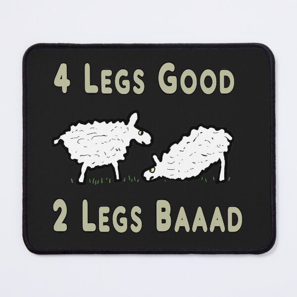 Item preview, Four Legs Good Funny Sheep Pun designed and sold by Mark-Ewbie.