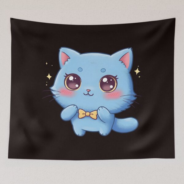 Item preview, cute blue cat designed and sold by Unlimited-Style.