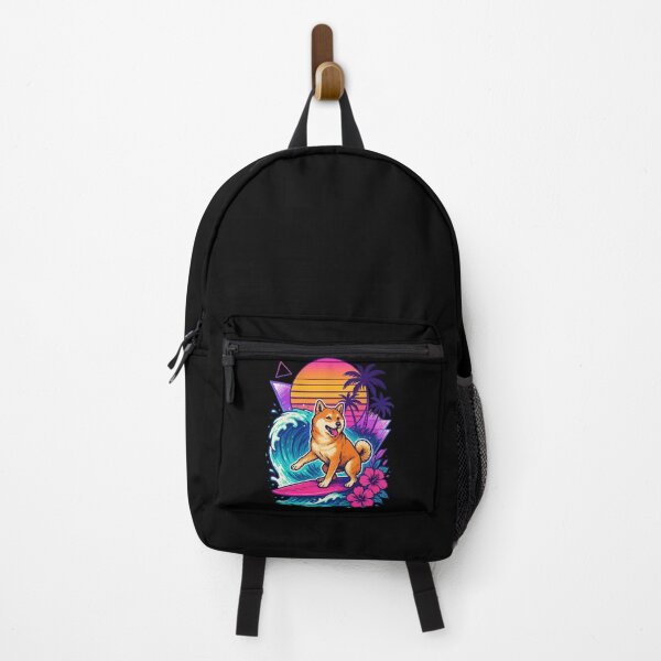 Item preview, Shiba Inu Dog Surfing Wave Summer Retro designed and sold by TomFrontierArt.