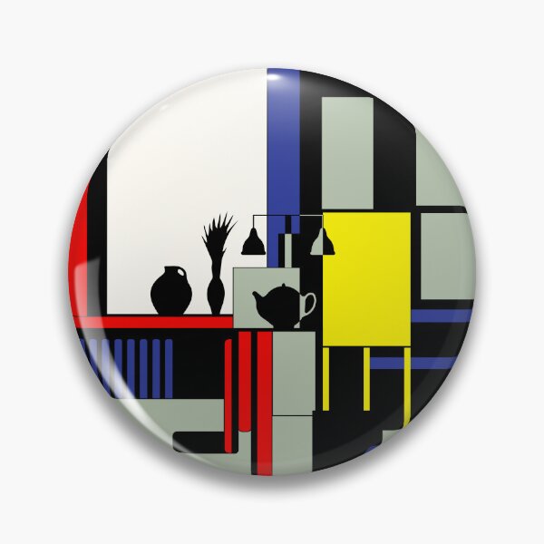 Item preview, Interior with an easel, inspired by Piet Mondrian designed and sold by alina-k-design.