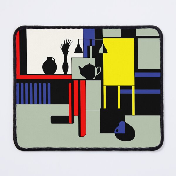Item preview, Interior with an easel, inspired by Piet Mondrian designed and sold by alina-k-design.