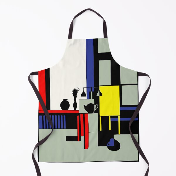 Item preview, Interior with an easel, inspired by Piet Mondrian designed and sold by alina-k-design.