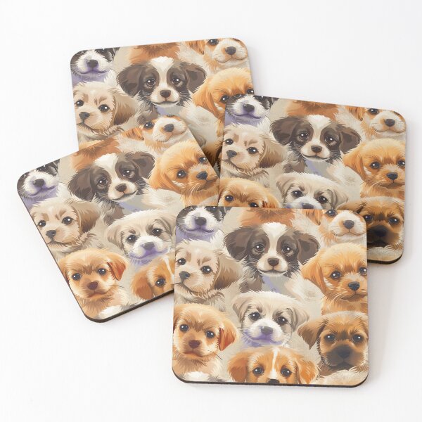 Item preview, Cute puppies pattern - cottagecore adorable puppy  designed and sold by cocomelon168.