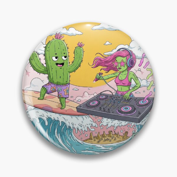 Item preview, DJ Cactus & Alien Beach Party designed and sold by ZyloVibes.