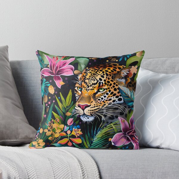 Aperçu de l'œuvre Léopard dans la jungle florale créée et vendue par xiao xuans.