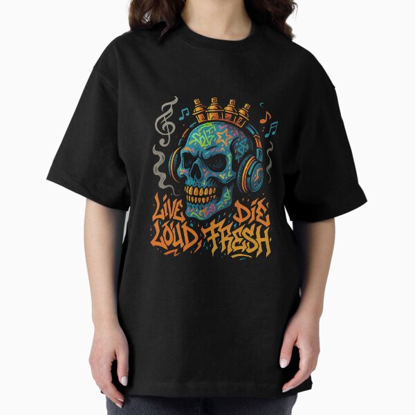 Item preview, Graffiti Skull Headphones Crown Art Print designed and sold by lubushop1.