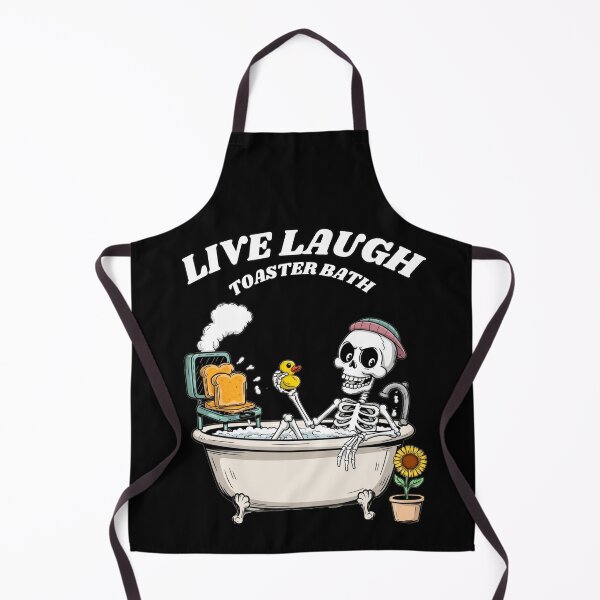 Item preview, Live laugh toaster bath skeleton funny gifts designed and sold by ThePixelAlchemy.
