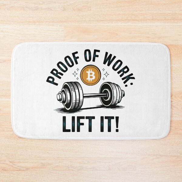 Item preview, Proof of work: lift it, bitcoin crypto fitness designed and sold by NoetherSym.