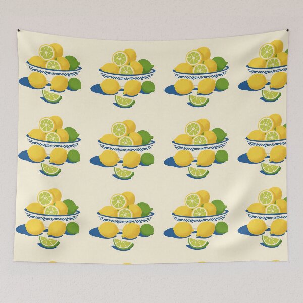 Item preview, Zesty Lemon & Lime Citrus Pattern designed and sold by SpicyGraphicArt.