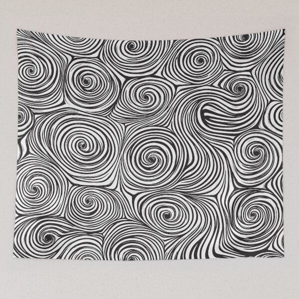Item preview, A hypnotic black-and-white swirl pattern design. designed and sold by HEMRO.