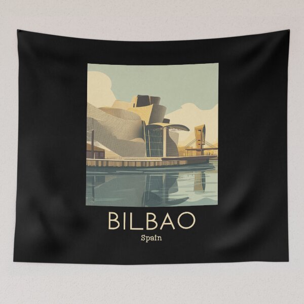 Item preview, A Vintage Travel Art of Bilbao - Spain  designed and sold by GoodOldVintage.