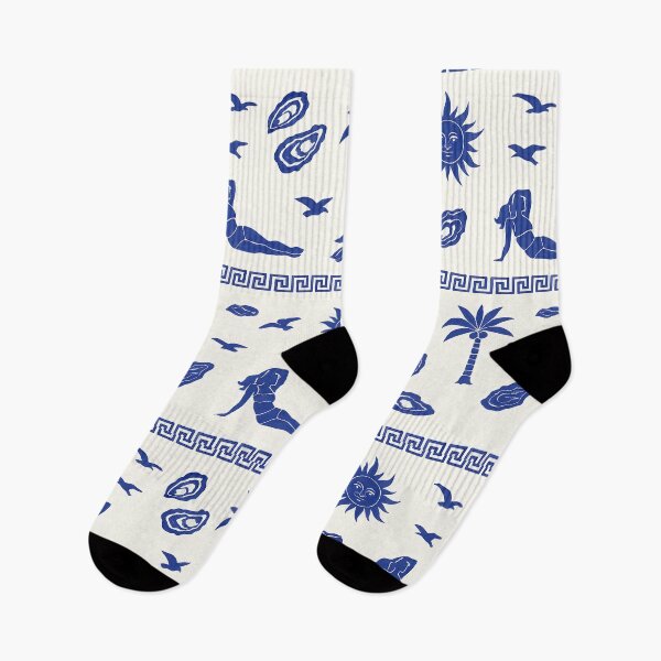 Item preview, Greek Summer Vibes – Seamless Mediterranean Blue Pattern designed and sold by SpicyGraphicArt.