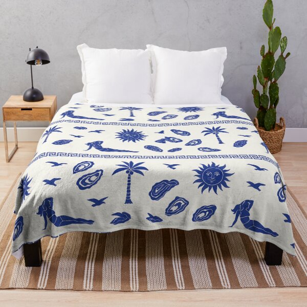 Item preview, Greek Summer Vibes – Seamless Mediterranean Blue Pattern designed and sold by SpicyGraphicArt.
