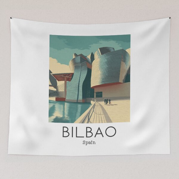 Item preview, A Vintage Travel Art of Bilbao - Spain  designed and sold by GoodOldVintage.