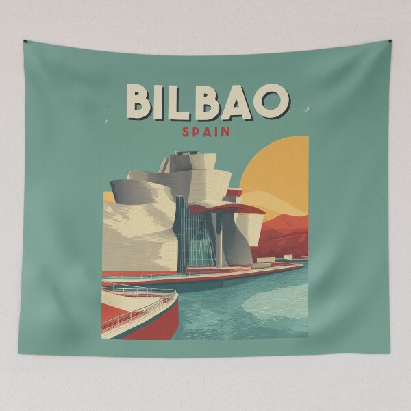 Item preview, A Vintage Travel Art of Bilbao - Spain  designed and sold by GoodOldVintage.