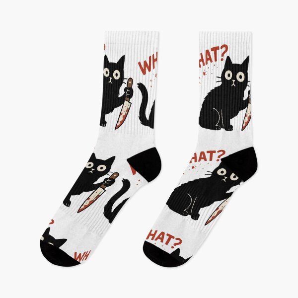 Item preview, Funny Murderous Cat Holding Knife - Black Cat  designed and sold by FarieArt.