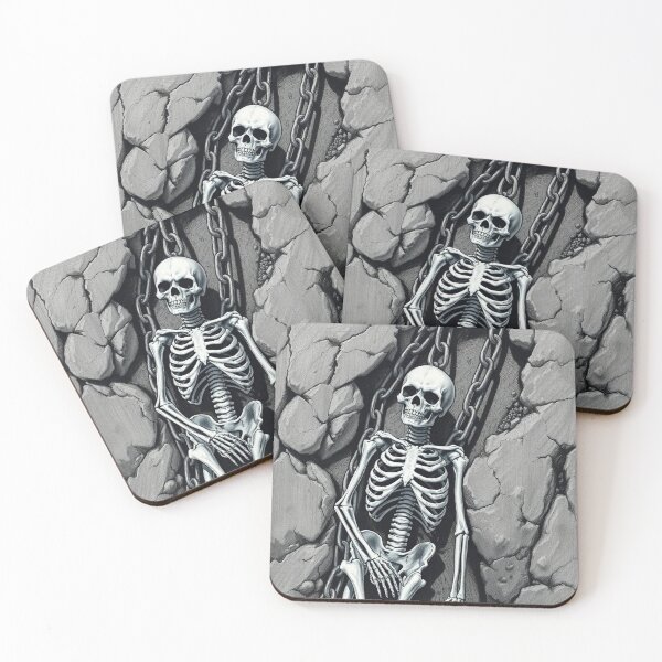 Item preview, Lonely skeleton on a rock designed and sold by Vintage Designs +.