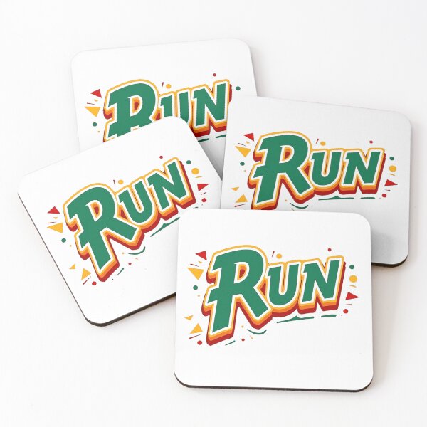 Item preview, Run - A retro groovy 70s motivational gym bodybuilding fitness saying  designed and sold by SkeletonsDanger.