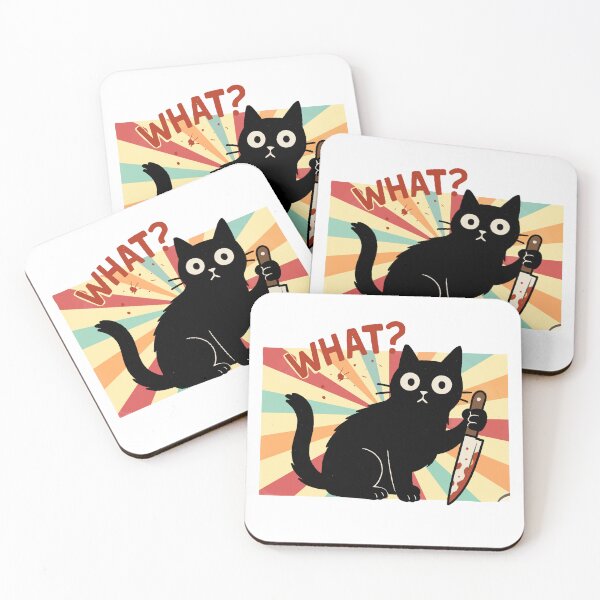 Item preview, Funny Murderous Cat Holding Knife - Retro designed and sold by FarieArt.