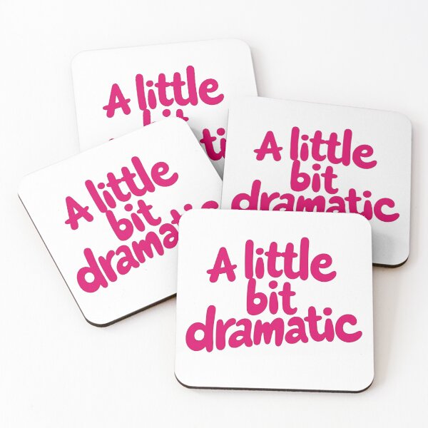 Item preview, A little bit dramatic  - a retro groovy 70s pink funny saying  designed and sold by SkeletonsDanger.