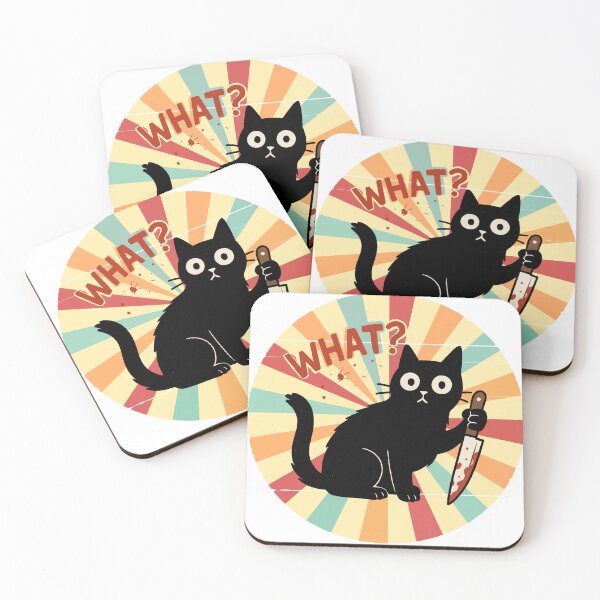 Item preview, Funny Murderous Cat Holding Knife - Retro designed and sold by FarieArt.