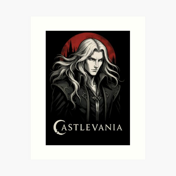 Aperçu de l'œuvre Fanart d'Alucard – Castlevania inspiré de Netflix | Impression d'art du guerrier vampire gothique créée et vendue par WAUZ.