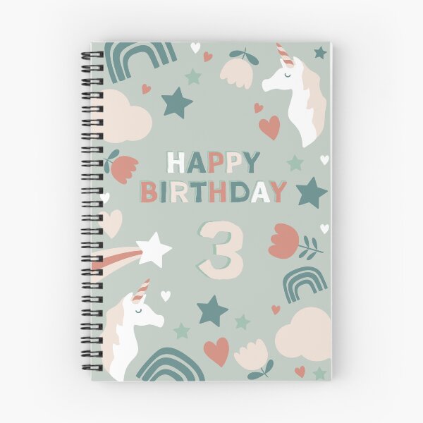Item preview, Unicorn Birthday Card Age 3 Year Old designed and sold by mintandmabel.