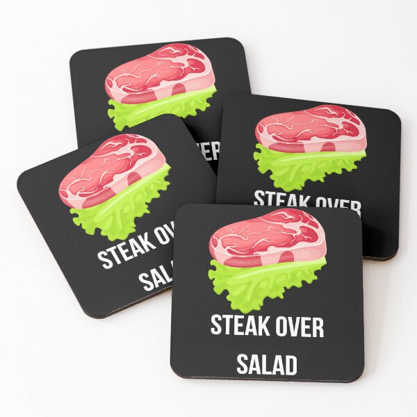 Item preview, Steak over Salad - white designed and sold by VasInd.