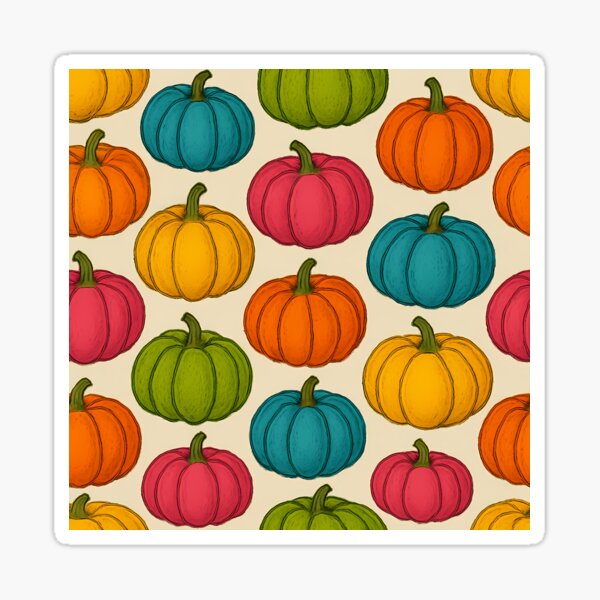Item preview, Colorful Pumpkins P-778 designed and sold by FantasticlyHomeMade.
