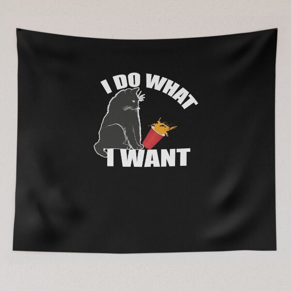 Item preview, I Do What I Want Black Cat  designed and sold by TeeTimeGuys.