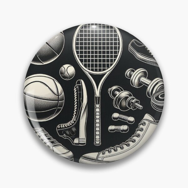 Item preview, AI Art: Black & White Vintage Sports Equipment Design – Retro Athletic Style for Oldschool Clothing & Accessories designed and sold by knalpot-design.