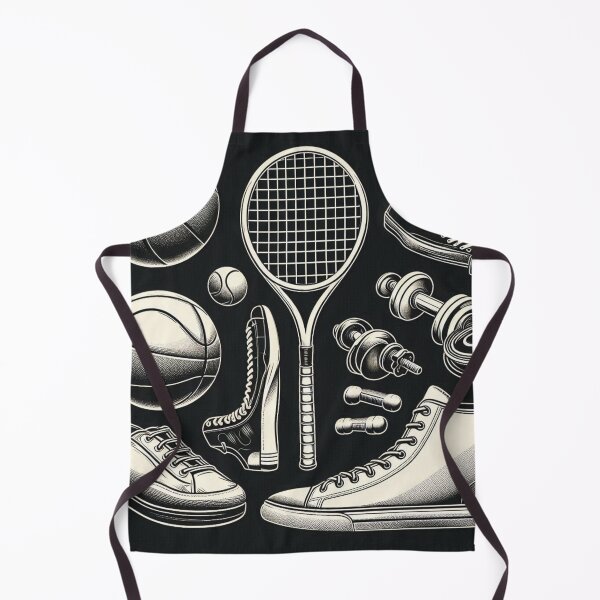 Item preview, AI Art: Black & White Vintage Sports Equipment Design – Retro Athletic Style for Oldschool Clothing & Accessories designed and sold by knalpot-design.