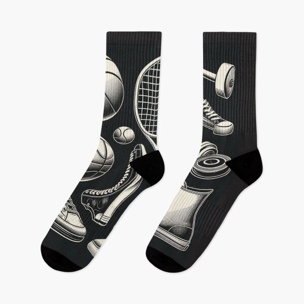 Item preview, AI Art: Black & White Vintage Sports Equipment Design – Retro Athletic Style for Oldschool Clothing & Accessories designed and sold by knalpot-design.