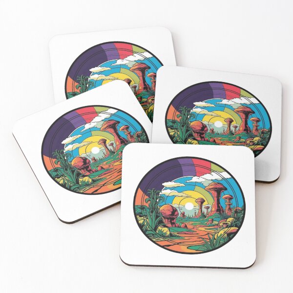 Item preview, Psychedelic Alien Landscape Vinyl Art designed and sold by AuraTides.