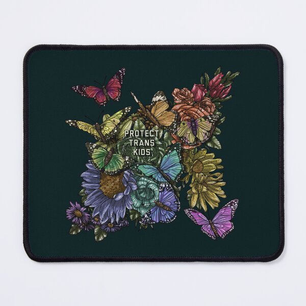 Item preview, Protect Trans Kids Butterflies and Flowers Rainbow designed and sold by Art by Veya.