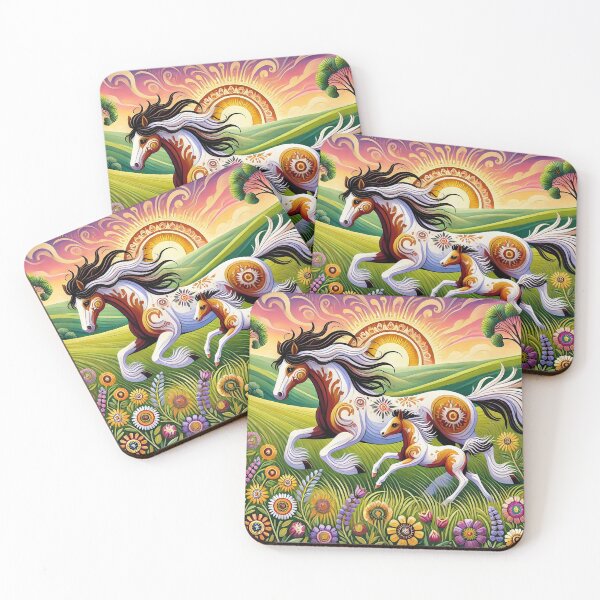Item preview, Playful Mare and Foal Pinto Horses designed and sold by alw951.