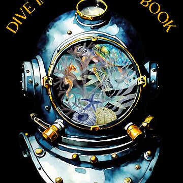 Artwork thumbnail, Funny Readers Reading Book Divers Tee, Underwater Ocean by SNARKTEESByMin