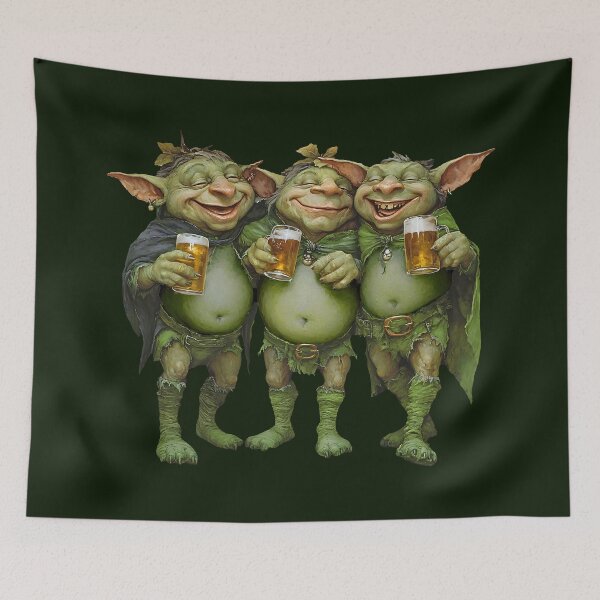 Item preview, SLAINTE, THREE LEPRECHAUNS HAVING THE CRAIC designed and sold by Danicus666.