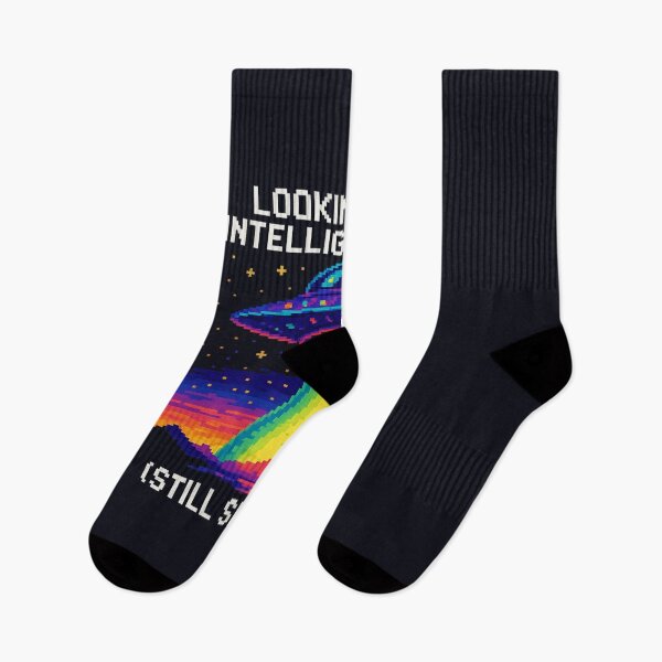 Item preview, Looking for Intelligent Life - Retro Pixel UFO Alien Design designed and sold by Cescocir1992.