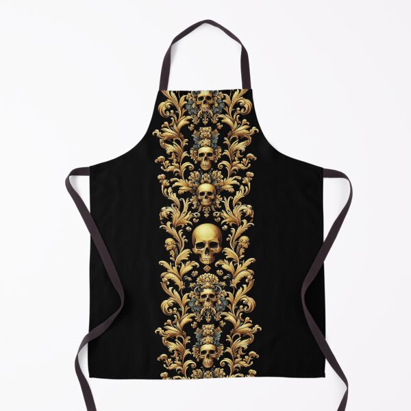 Item preview, Black & Gold Baroque: Demonic Opulence Luxury Fashion Art Gothic Heavy Metal Haute Couture with Skull Motifs & Dark Glamour, t-shirt dress clothing. BJJ designed and sold by blackdoggdesign.