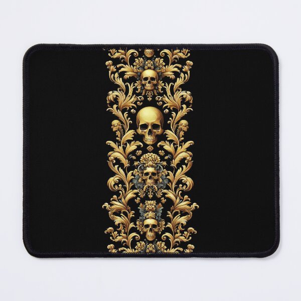 Item preview,  Black & Gold Baroque: Demonic Opulence Luxury Fashion Art Gothic Heavy Metal Haute Couture with Skull Motifs & Dark Glamour, t-shirt dress clothing. BJJ designed and sold by blackdoggdesign.