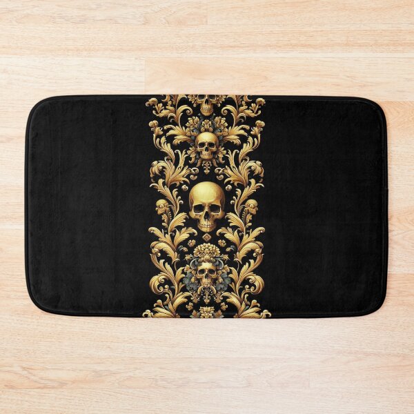 Item preview,  Black & Gold Baroque: Demonic Opulence Luxury Fashion Art Gothic Heavy Metal Haute Couture with Skull Motifs & Dark Glamour, t-shirt dress clothing. BJJ designed and sold by blackdoggdesign.