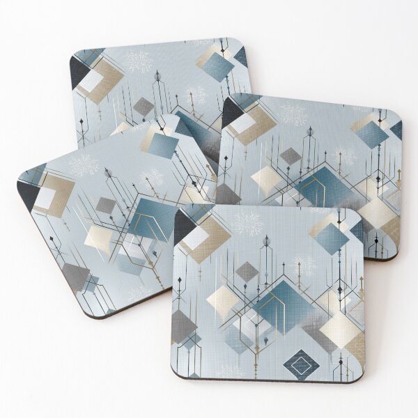 Item preview,  Geometric Winter Harmony – Seamless Pattern with Art Deco Diamonds and Snowflake Motifs designed and sold by Moisky Patterns.