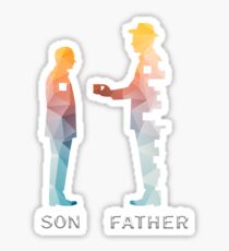 Vintage Father And Son Funny Father's Day T-shirts Sticker