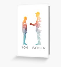 Vintage Father And Son Funny Father's Day T-shirts Greeting Card