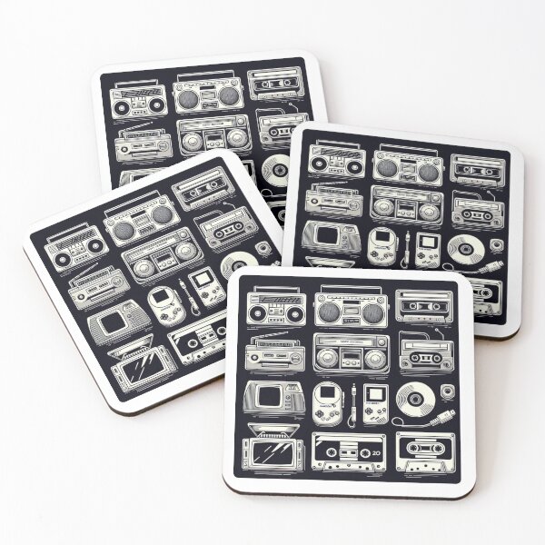 Item preview, AI Art: Oldschool Electronics Collection in Black & White Vector Style – Retro Tech Design for Vintage Lovers designed and sold by knalpot-design.